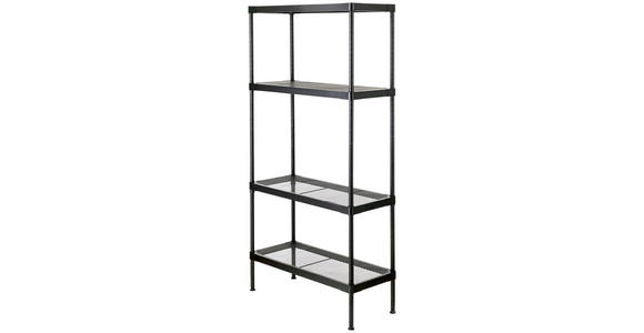 REGAL  75/150/32 cm Schwarz  - Schwarz, Basics, Kunststoff/Metall (75/150/32cm) - Carryhome