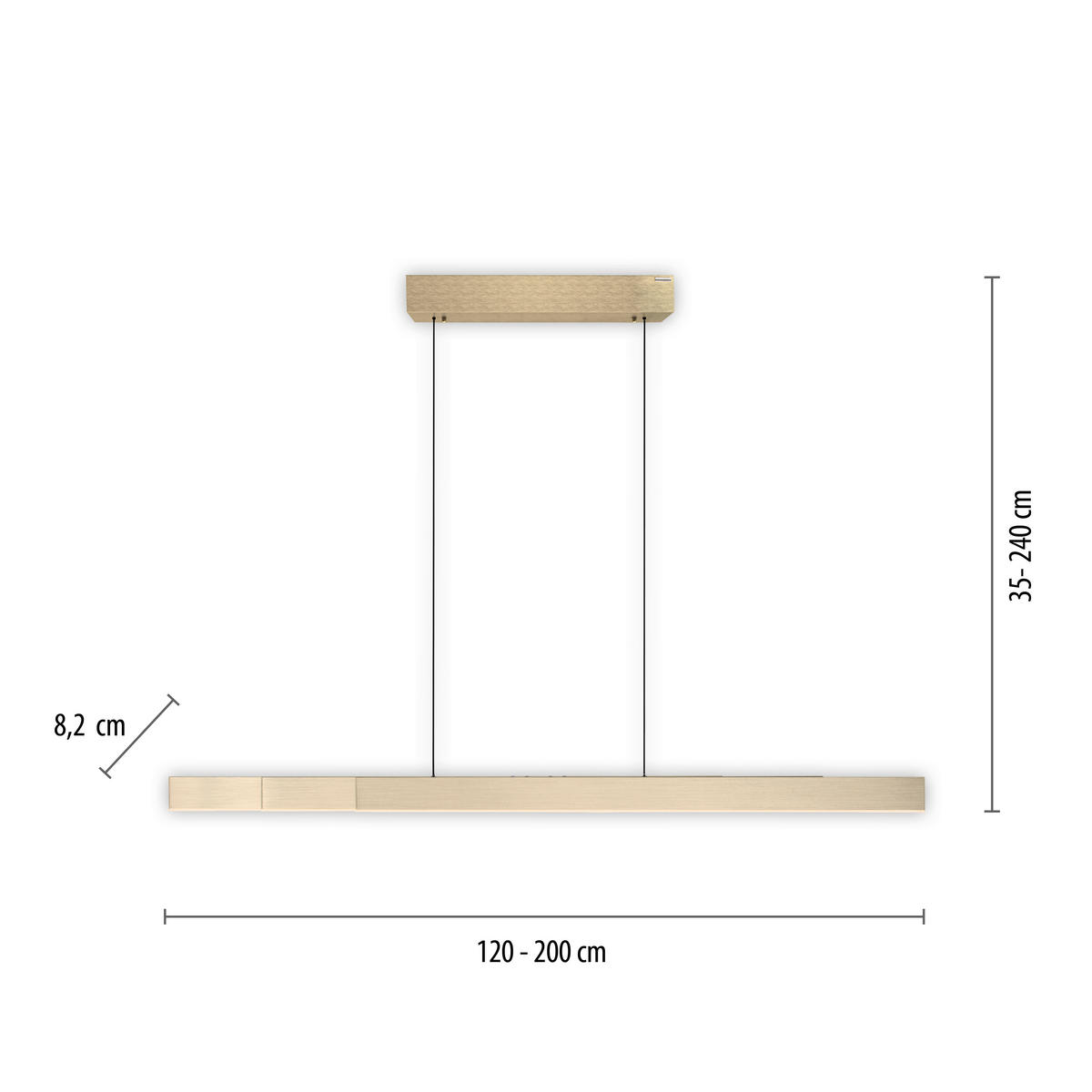 LED-HÄNGELEUCHTE 200/8,2/240 cm  - Design, Kunststoff/Metall (200/8,2/240cm) - Neuhaus PURE