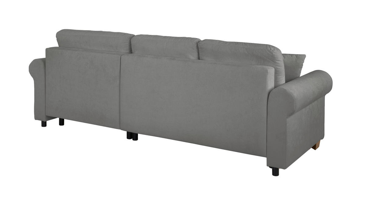 ECKSOFA Arles Grau  - Buchefarben/Grau, Design, Holz/Textil (266/161cm) - MID.YOU