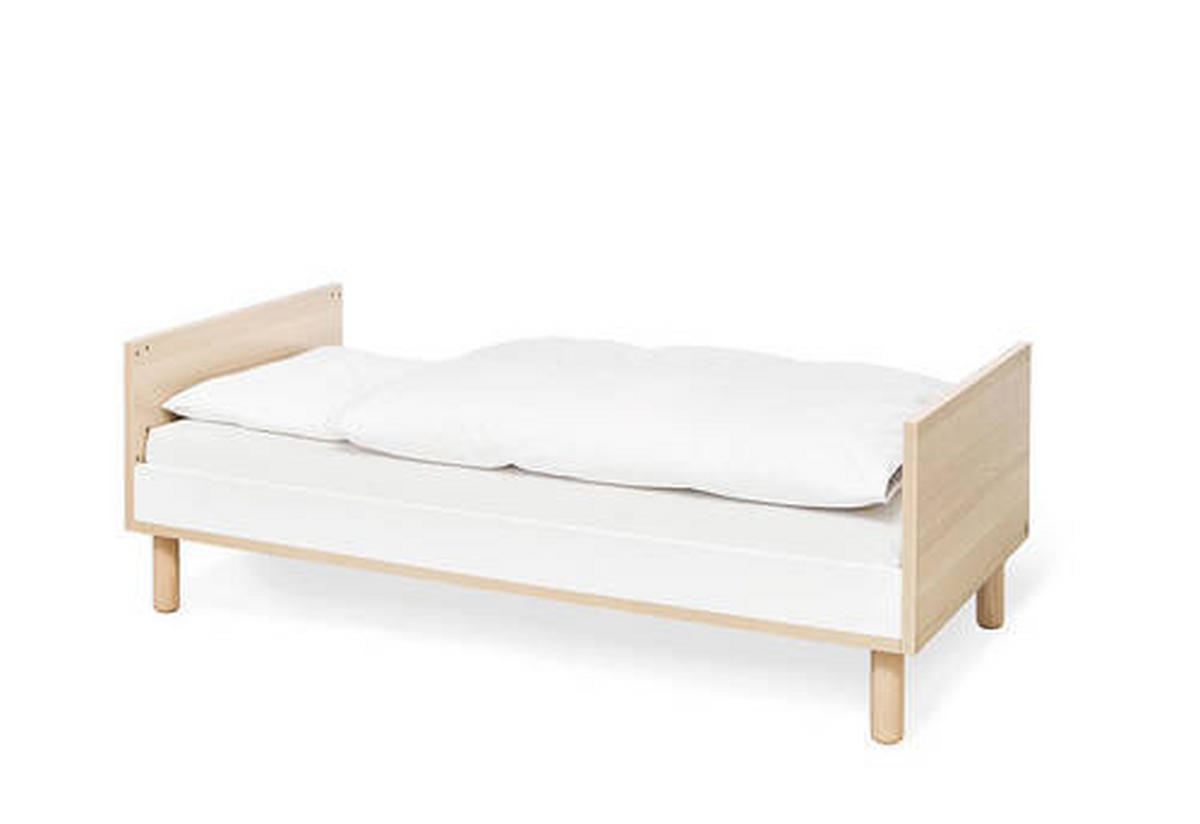 GITTERBETT PINOLINO FLOW 145/75/85 cm  - Eschefarben/Weiß, Design, Holzwerkstoff (145/75/85cm) - Pinolino