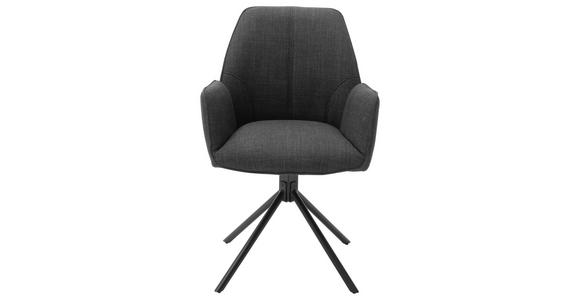 ARMLEHNSTUHL in Webstoff - Anthrazit/Schwarz, Design, Textil/Metall (59/87/61cm) - Carryhome
