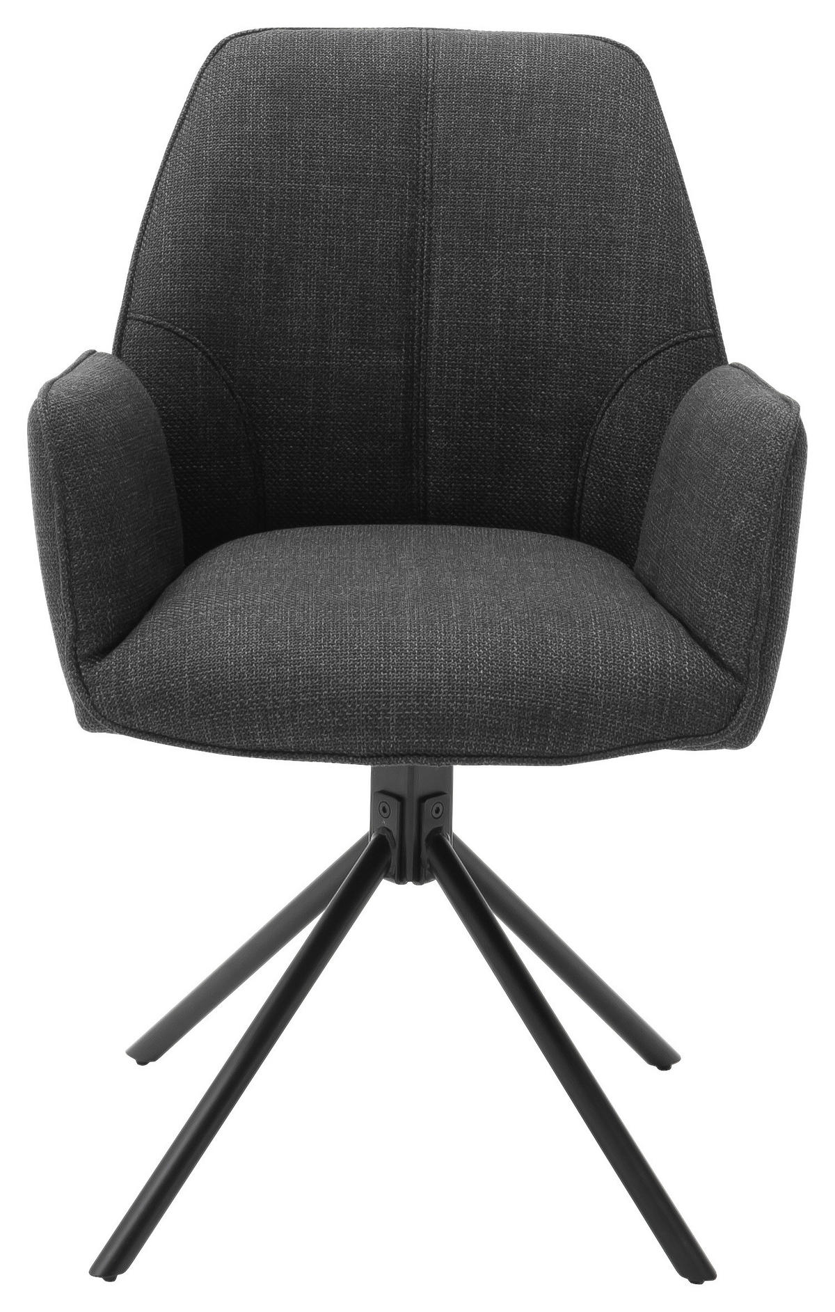 STOL MED ARMSTÖD vävt tyg  - svart/antracit, Design, metall/textil (59/87/61cm) - Carryhome