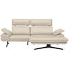 ECKSOFA in Echtleder Ecru  - Ecru/Beige, Design, Leder/Metall (239/150cm) - Koinor