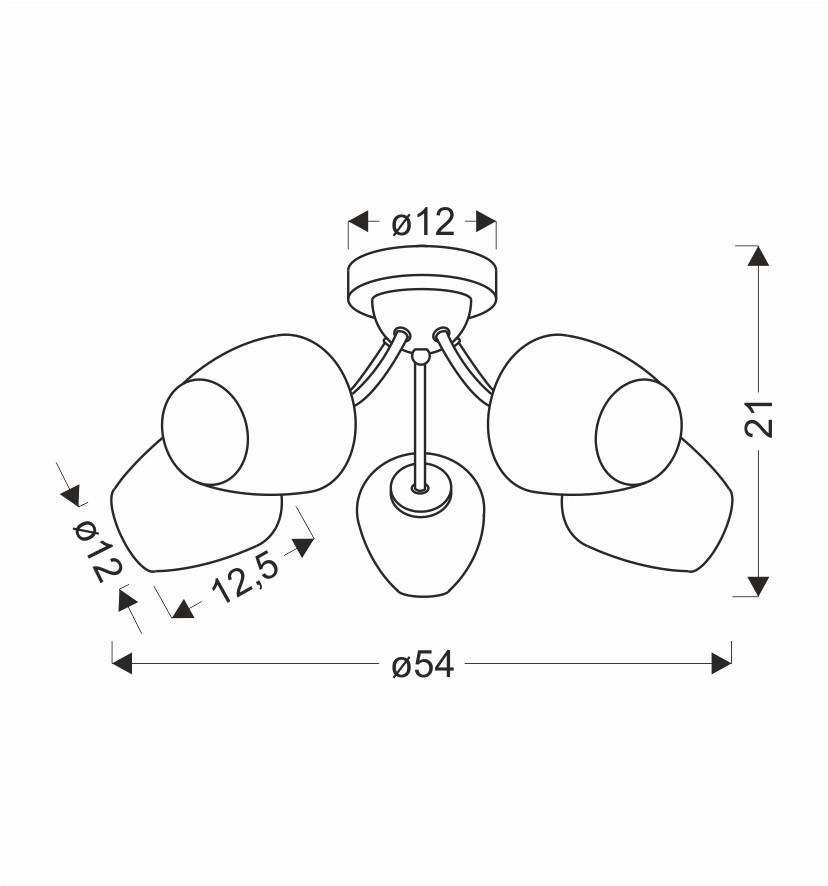 TAKLAMPA Zina 54/54/21 cm  - bronsfärgad, Basics, metall (54/54/21cm)