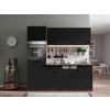 MODULKÖK 205 cm   i svart  - aluminiumfärg/svart, Basics, trämaterial/plast (205cm) - Respekta