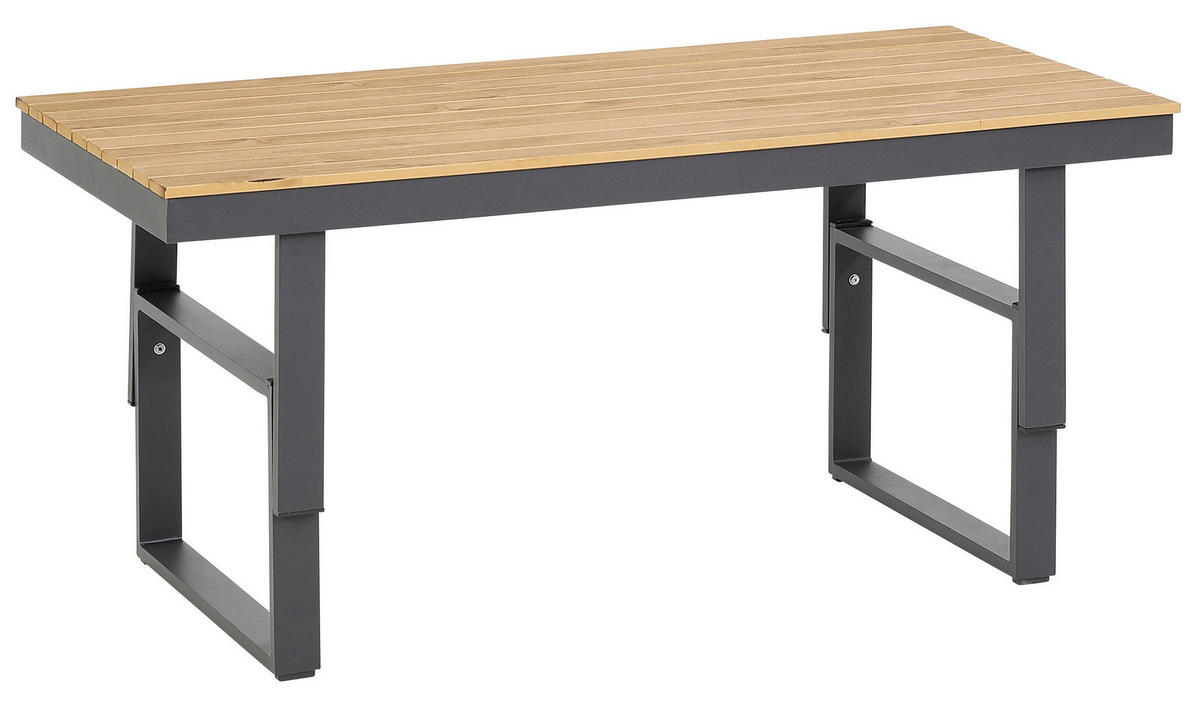 LOUNGEGARNITUR 17-teilig   210/75/210 cm Akazie Hartholz Aluminium  - Anthrazit/Braun, MODERN, Holz/Textil (210/75/210cm) - Gardenson