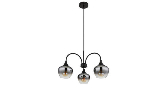 HÄNGELEUCHTE 55/120 cm  - Schwarz, MODERN, Glas/Metall (55/120cm) - Novel