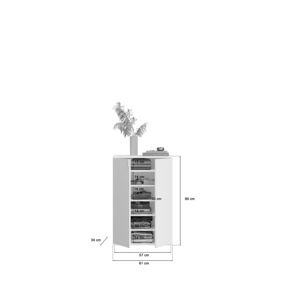 KOMODA, vysoce lesklá bílá, 91/99/34 cm - vysoce lesklá bílá, Moderní, kompozitní dřevo (91/99/34cm) - MID.YOU