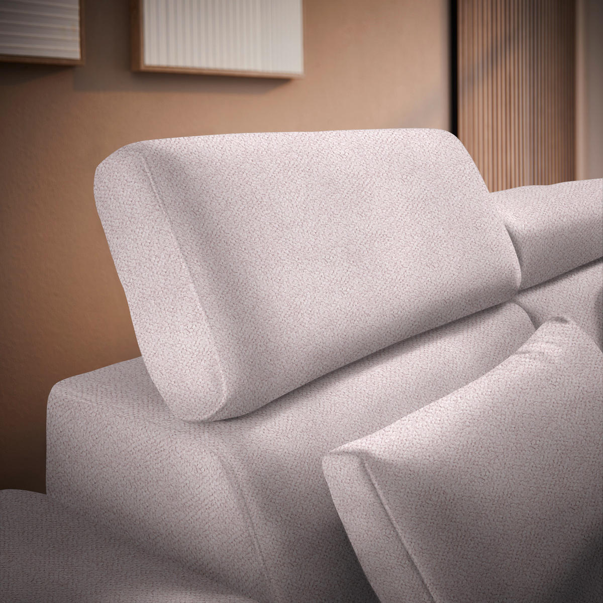 ECKSOFA Hellrosa Velours  - Hellrosa/Schwarz, Design, Textil/Metall (299/264cm) - Novel