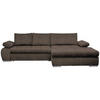 ECKSOFA Graubraun Flachgewebe  - Chromfarben/Graubraun, Design, Kunststoff/Textil (294/173cm) - Carryhome
