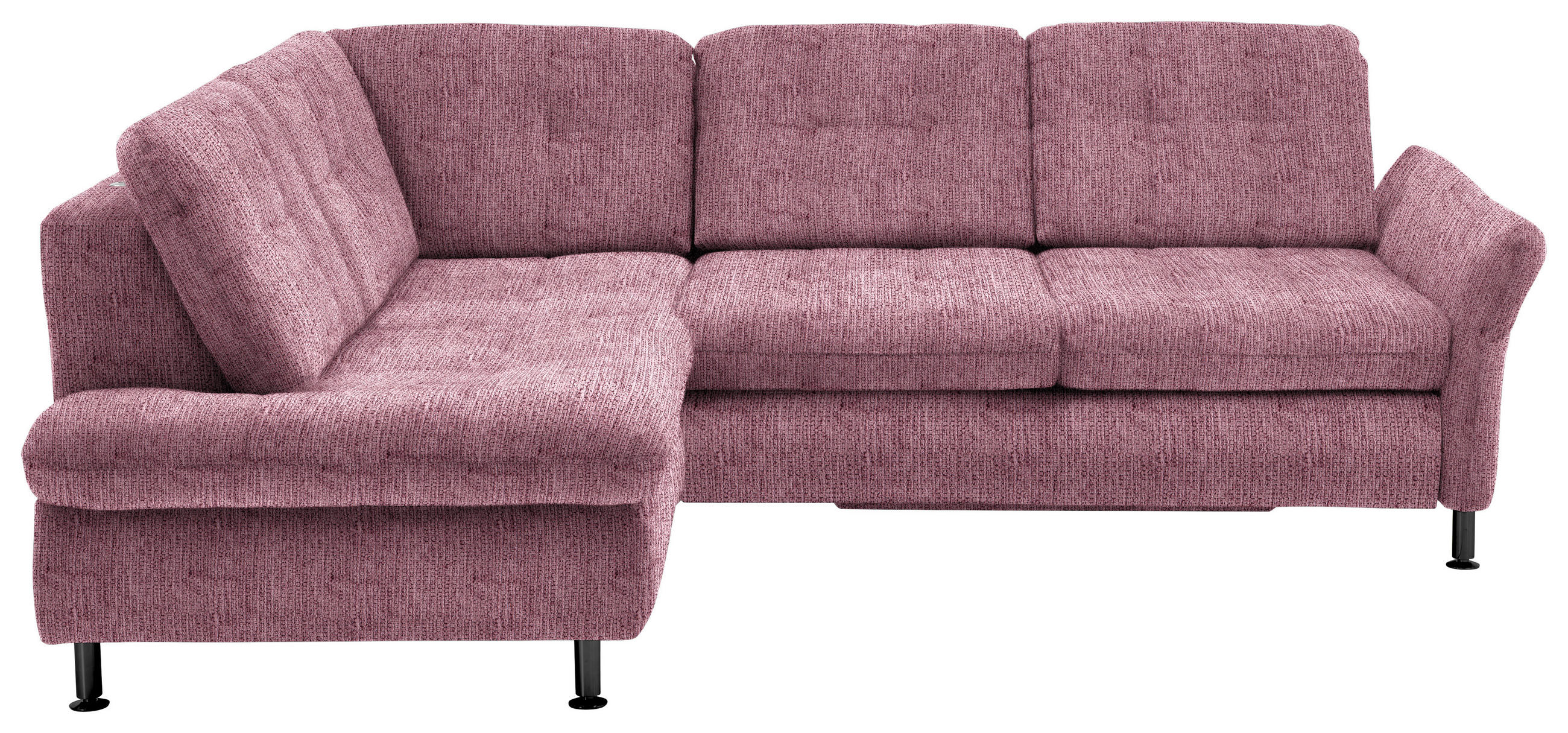 ECKSOFA in Webstoff Rot  - Rot/Schwarz, Konventionell, Textil/Metall (210/242cm) - Beldomo Style