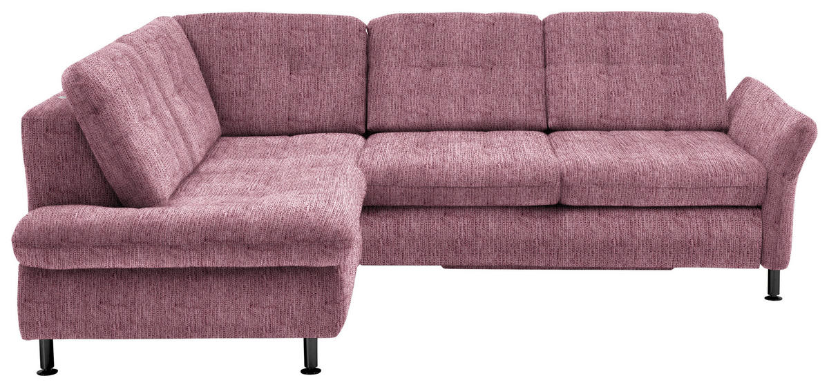 ECKSOFA in Webstoff Rot  - Rot/Schwarz, Konventionell, Textil/Metall (210/242cm) - Beldomo Style