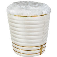 TABURET, textil, 42/50 cm - barvy zlata/béžová, Design, textil (42/50cm) - MID.YOU