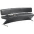 SITZBANK Echtleder Buche Hartholz Schwarz, Silberfarben - Edelstahlfarben/Silberfarben, Design, Leder/Holz (226cm) - MUSTERRING