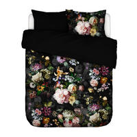 WENDEBETTWÄSCHE FLEUR Satin 200/200 cm  - Schwarz, KONVENTIONELL, Textil (200/200cm) - Essenza