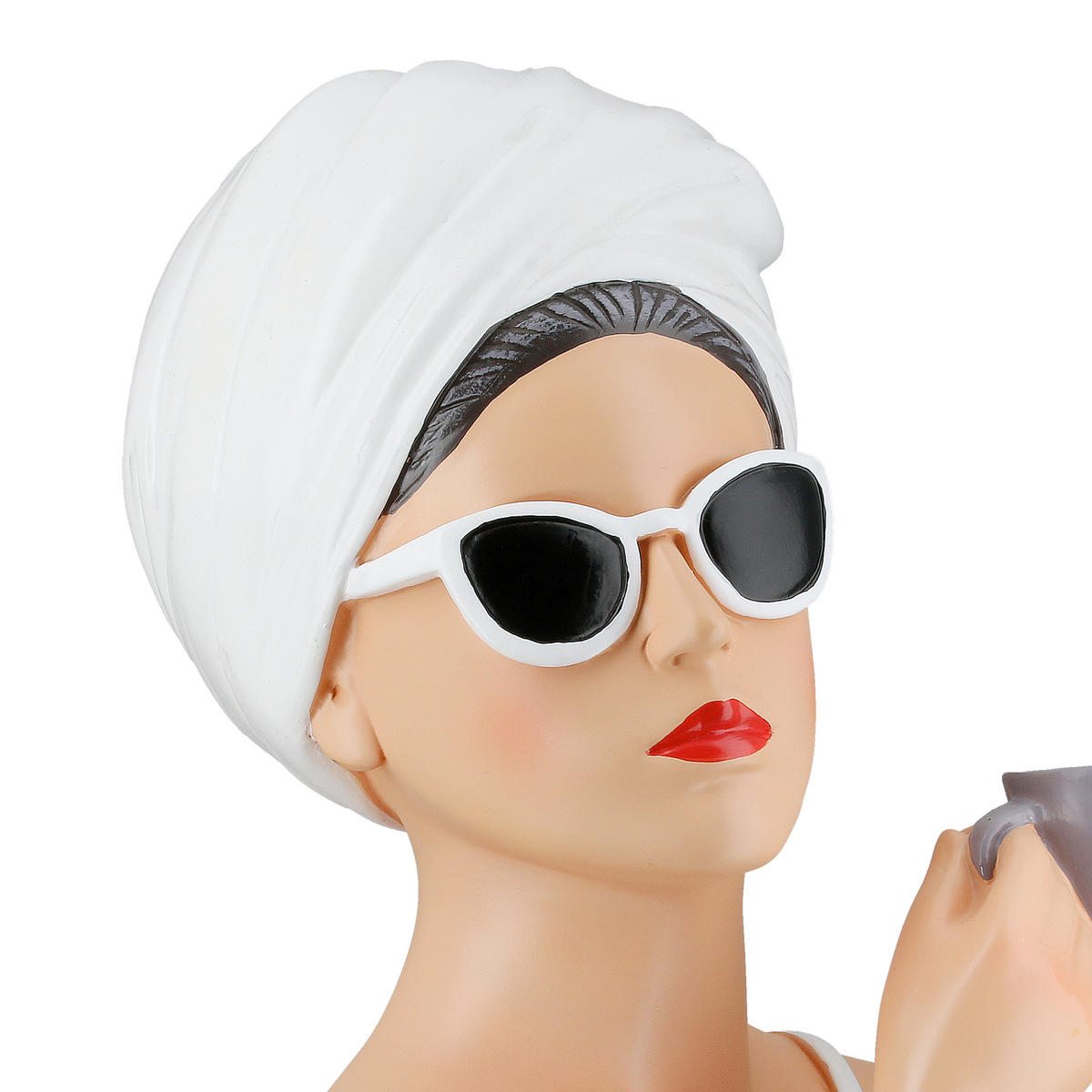 SKULPTUR - Beige/Weiß, Trend, Kunststoff (19/28/16,5cm) - Ambia Home