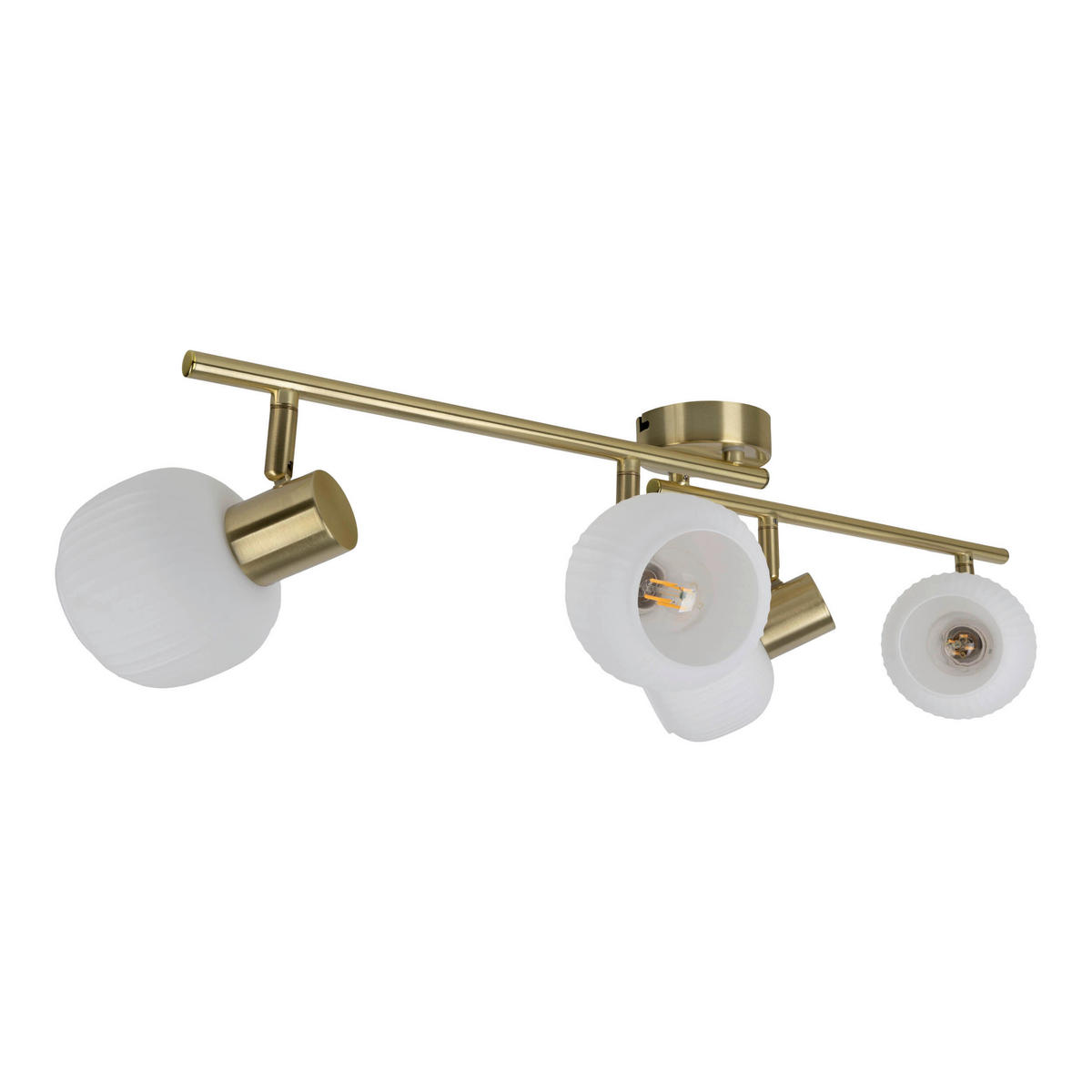 DECKENSTRAHLER LEARTA 70/10/18,5 cm   - Messingfarben/Weiß, LIFESTYLE, Glas/Metall (70/10/18,5cm) - Näve