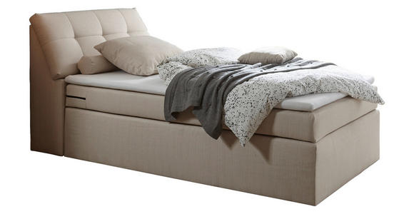 BOXSPRINGBETT 120/200 cm in Creme - Silberfarben/Creme, Design, Kunststoff/Textil (120/200cm) - Esposa