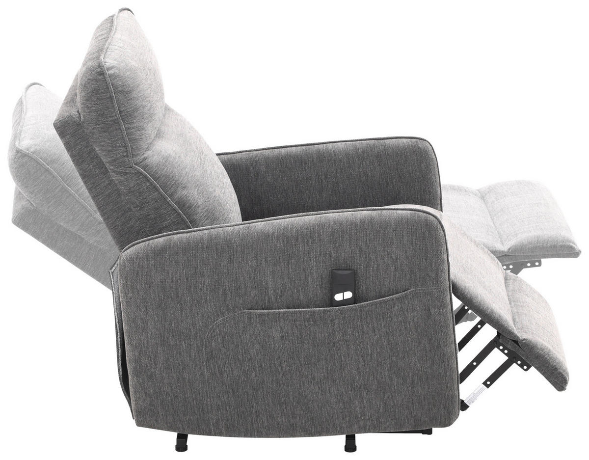 RELAXSESSEL Leinenoptik    - Schwarz/Grau, Design, Textil/Metall (74/101/92cm) - Carryhome