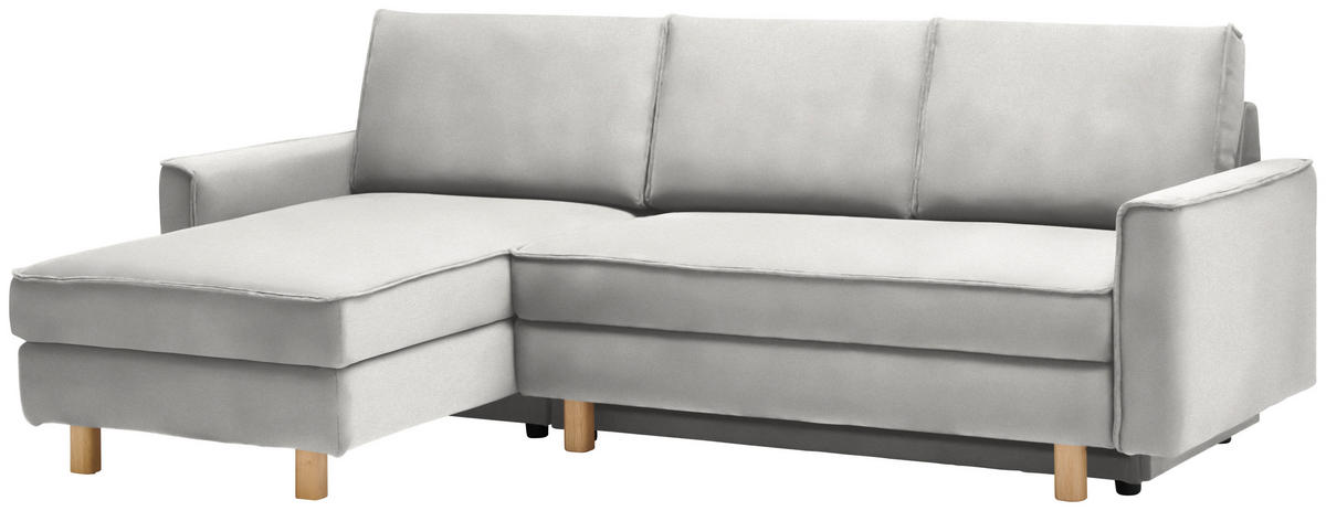 ECKSOFA in Chenille Ecru  170/237 cm  - Ecru/Eichefarben, KONVENTIONELL, Holz/Textil (170/237cm) - Sedda