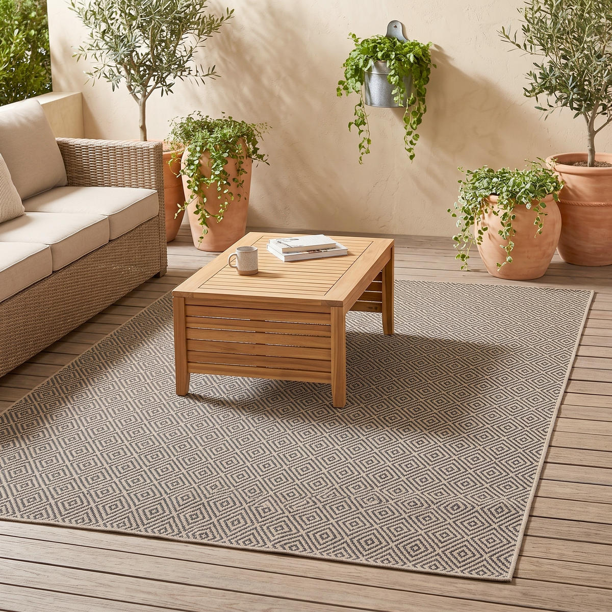 OUTDOORTEPPICH für Terrasse und Balkon 120/170 cm Kenzy Naturfarben  - Naturfarben, KONVENTIONELL, Textil (120/170cm)