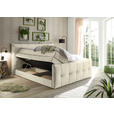 BOXSPRINGBETT 180/200 cm  in Creme  - Creme/Schwarz, KONVENTIONELL, Kunststoff/Textil (180/200cm) - Esposa