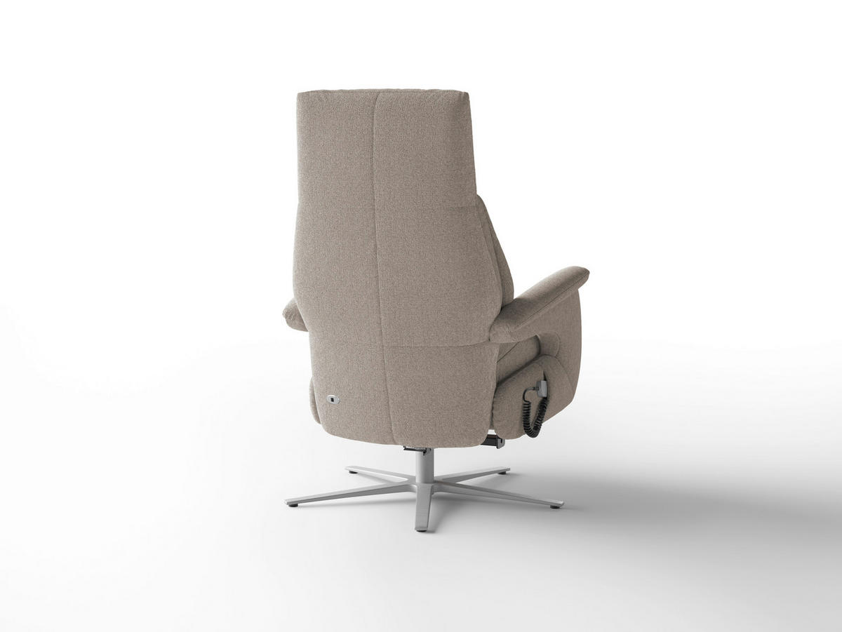 RELAXAČNÍ KŘESLO, textil, šedohnědá - barvy stříbra/šedohnědá, Basics, kov/textil (75/110/85cm) - Sit & More