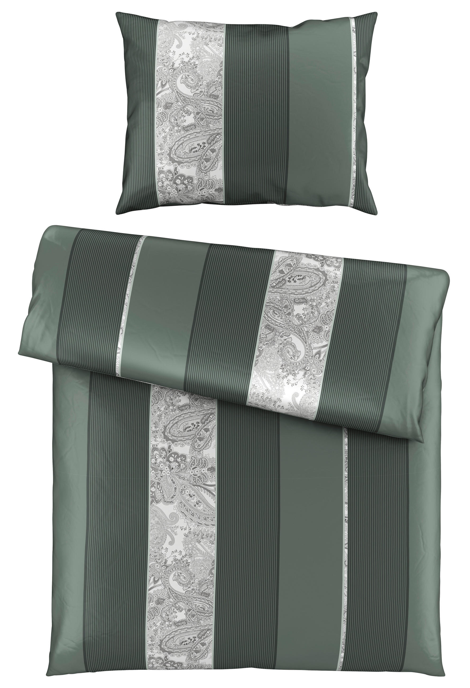 BETTWÄSCHE ORNAMENT Satin 140/200 cm  - Grün, Design, Textil (140/200cm) - Dieter Knoll