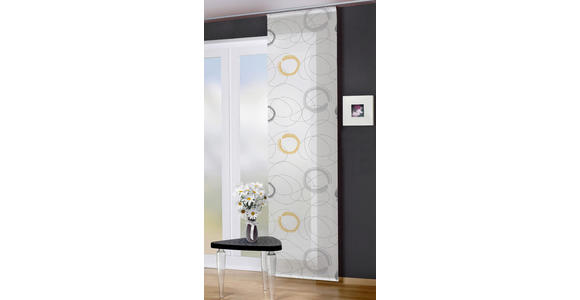 FLÄCHENVORHANG in Gelb, Grau, Weiß transparent - Gelb/Weiß, Design, Textil (60/255cm) - Novel