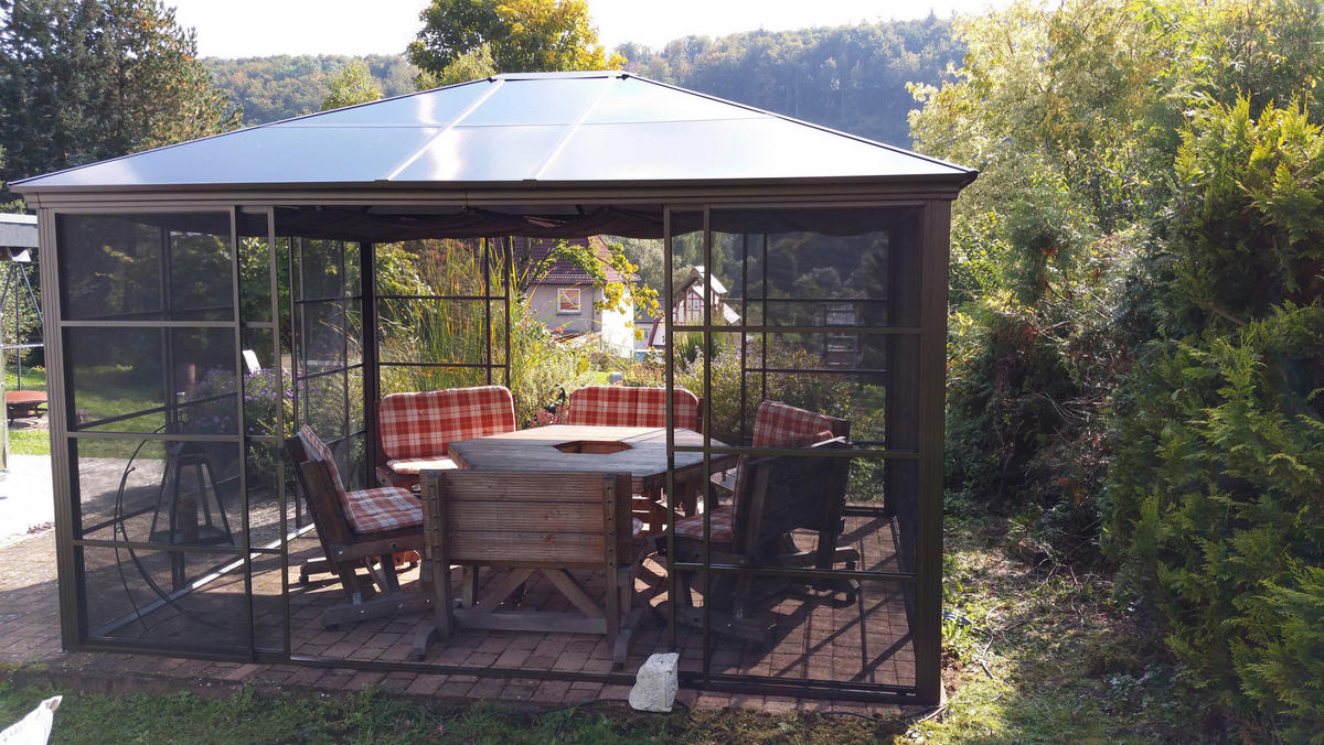 PAVILLON 427/296/362 cm   - Bronzefarben, Basics, Kunststoff/Metall (427/296/362cm)