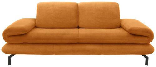 2-SITZER-SOFA in Webstoff Orange - Schwarz/Orange, Design, Textil/Metall (204/83/98cm) - LOOKS by W.Joop