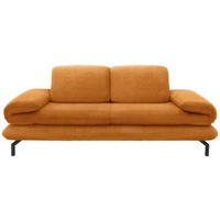 2,5-SITZER Webstoff Orange  - Schwarz/Orange, Design, Textil/Metall (224/83/98cm) - LOOKS by W.Joop