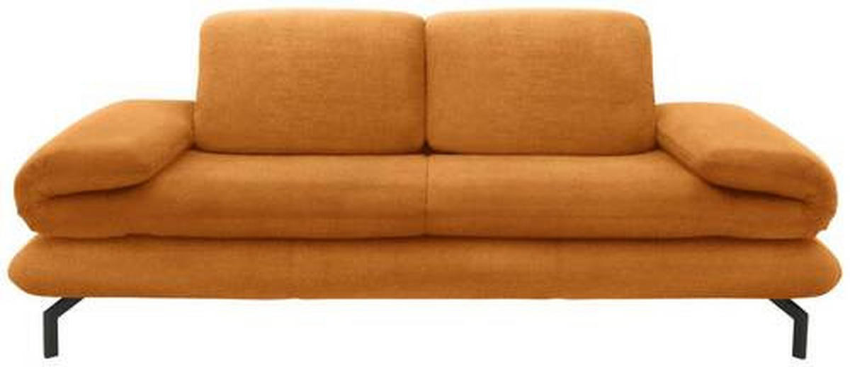 2,5-SITZER Webstoff Orange  - Schwarz/Orange, Design, Textil/Metall (224/83/98cm) - LOOKS by W.Joop