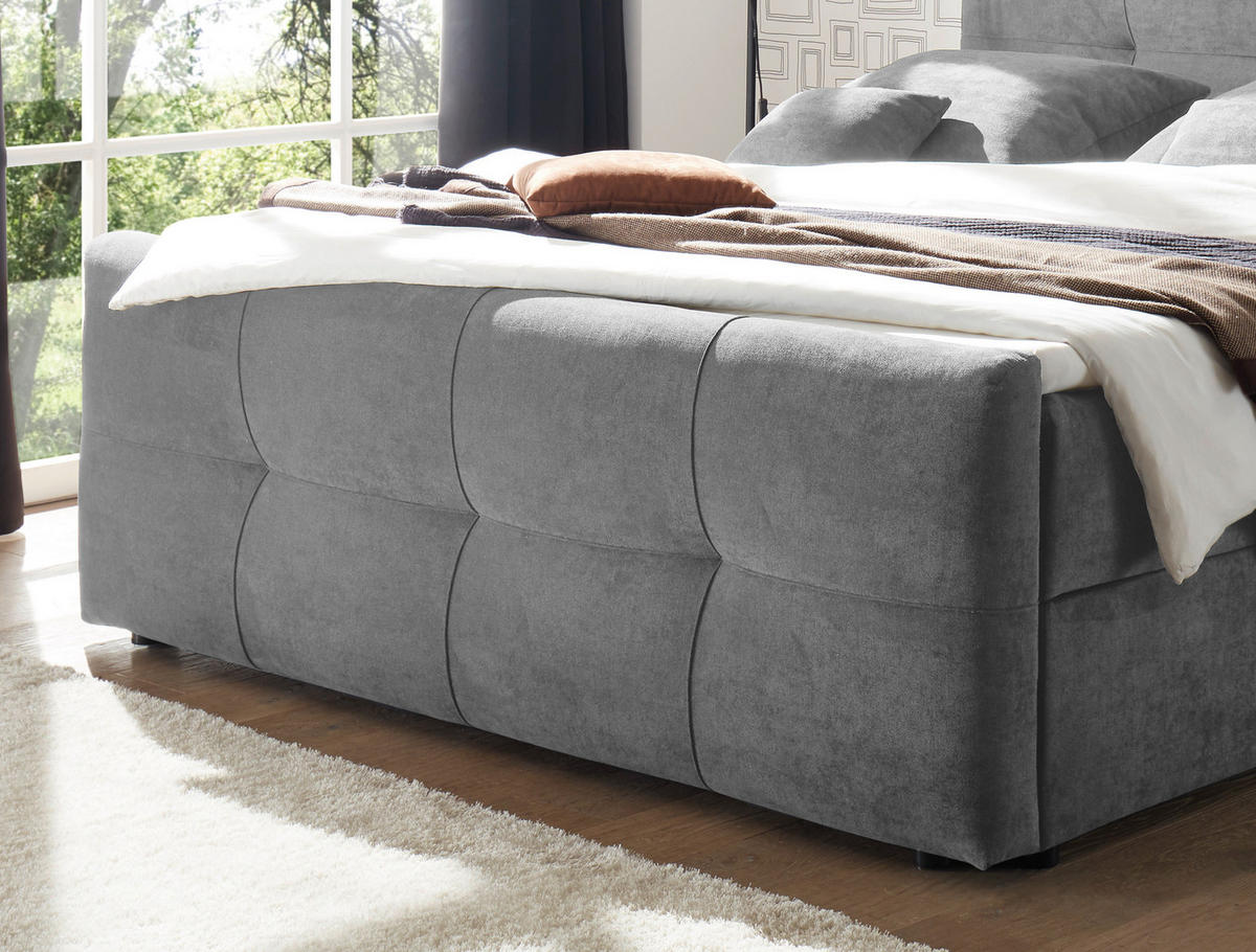 BOXBETT 180/200 cm  in Dunkelgrau  - Dunkelgrau, Modern, Holzwerkstoff/Kunststoff (180/200cm) - MID.YOU