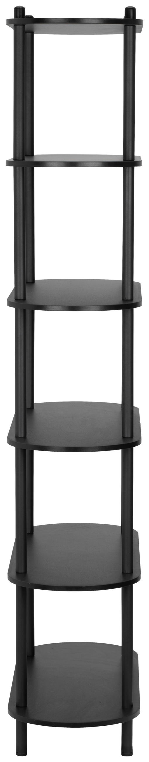REGAL  90/160/30 cm Schwarz  - Schwarz, MODERN, Holzwerkstoff/Metall (90/160/30cm) - PBJ