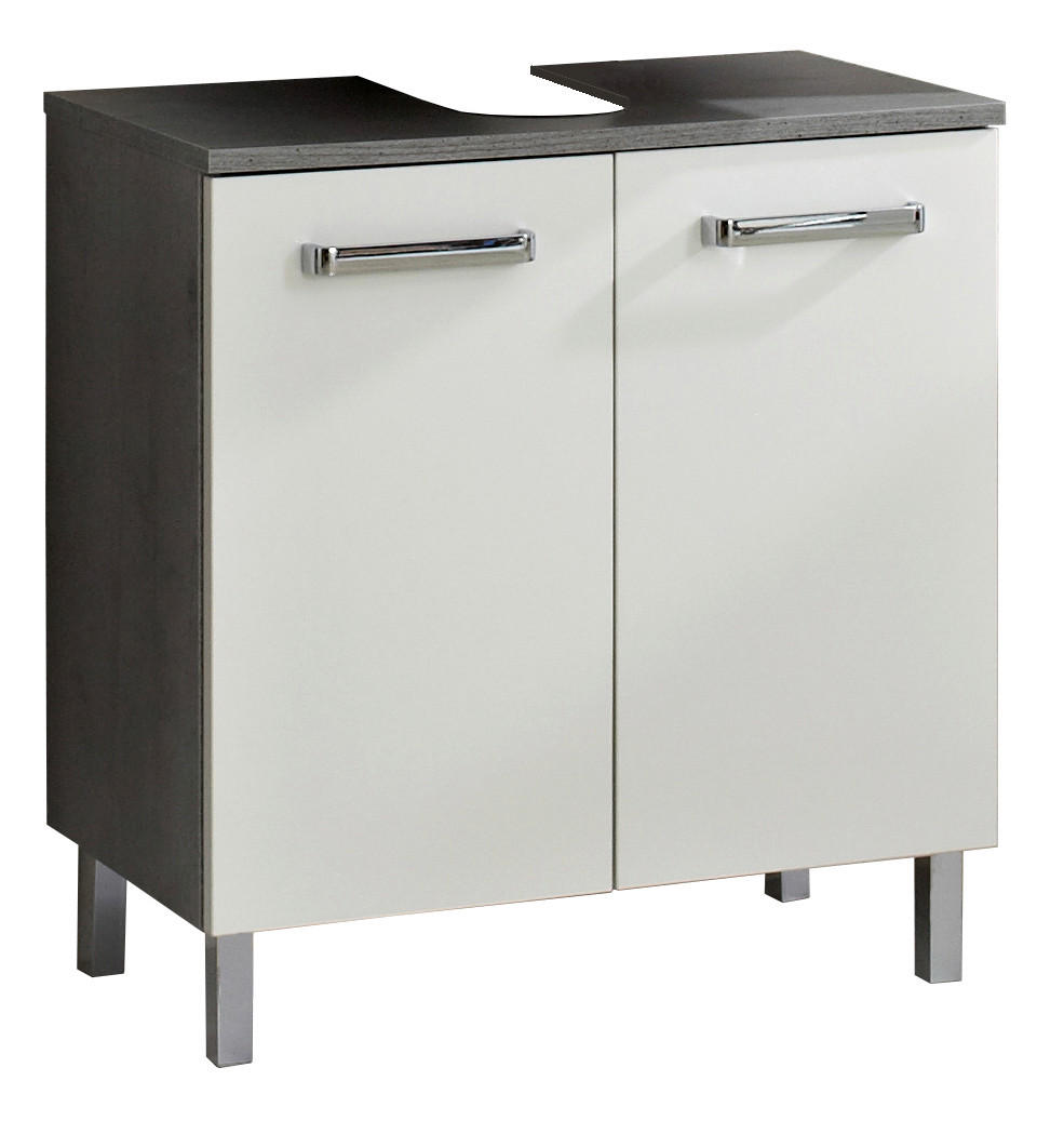 WASCHBECKENUNTERSCHRANK 60/62/33 cm  - Chromfarben/Weiß, Design, Holzwerkstoff/Metall (60/62/33cm) - Xora