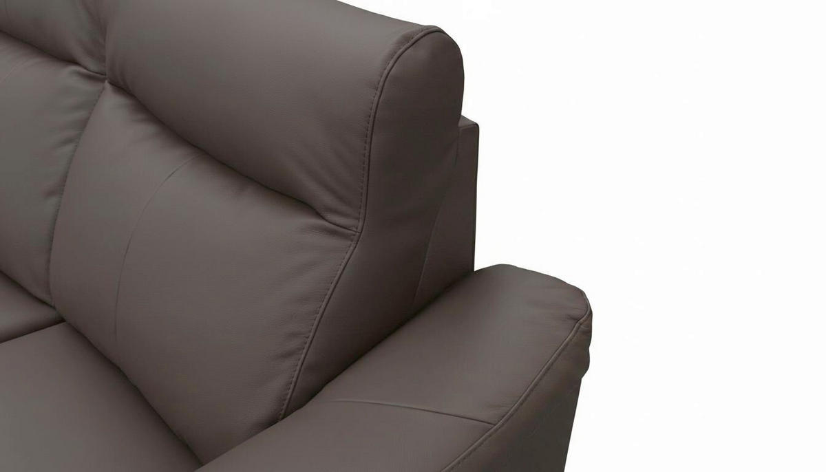 ECKSOFA Dunkelbraun Echtleder Lederlook Bettkasten, Rücken echt, Relaxfunktion  - Wengefarben/Dunkelbraun, Design, Leder/Holz (229/260cm) - Livetastic