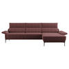ECKSOFA in Bouclé Bordeaux  - Bordeaux/Schwarz, Design, Textil/Metall (330/186cm) - Johann Jakob