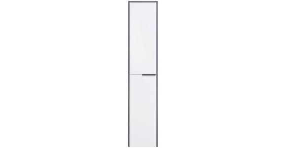 HOCHSCHRANK 32,8/163,3/32,0 cm  - Weiß Hochglanz/Schwarz, Basics, Glas/Holzwerkstoff (32,8/163,3/32,0cm) - Voleo