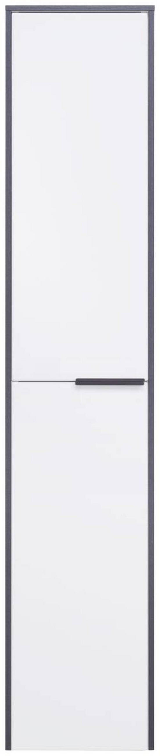 HOCHSCHRANK 32,8/163,3/32,0 cm  - Weiß Hochglanz/Schwarz, Basics, Glas/Holzwerkstoff (32,8/163,3/32,0cm) - Voleo