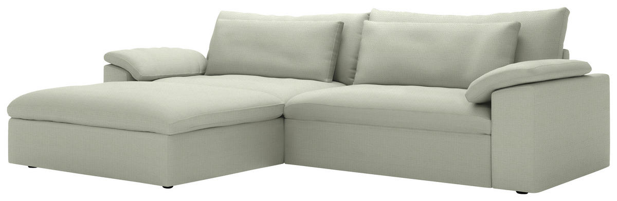 ECKSOFA  Chenille Sandfarben  - Sandfarben/Schwarz, Modern, Kunststoff/Textil (198/306cm) - Carryhome