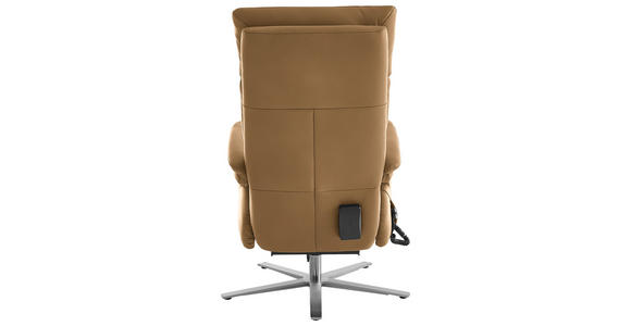 RELAXSESSEL in Leder Honig - Edelstahlfarben/Honig, Design, Leder/Metall (70/124/85cm) - Cantus
