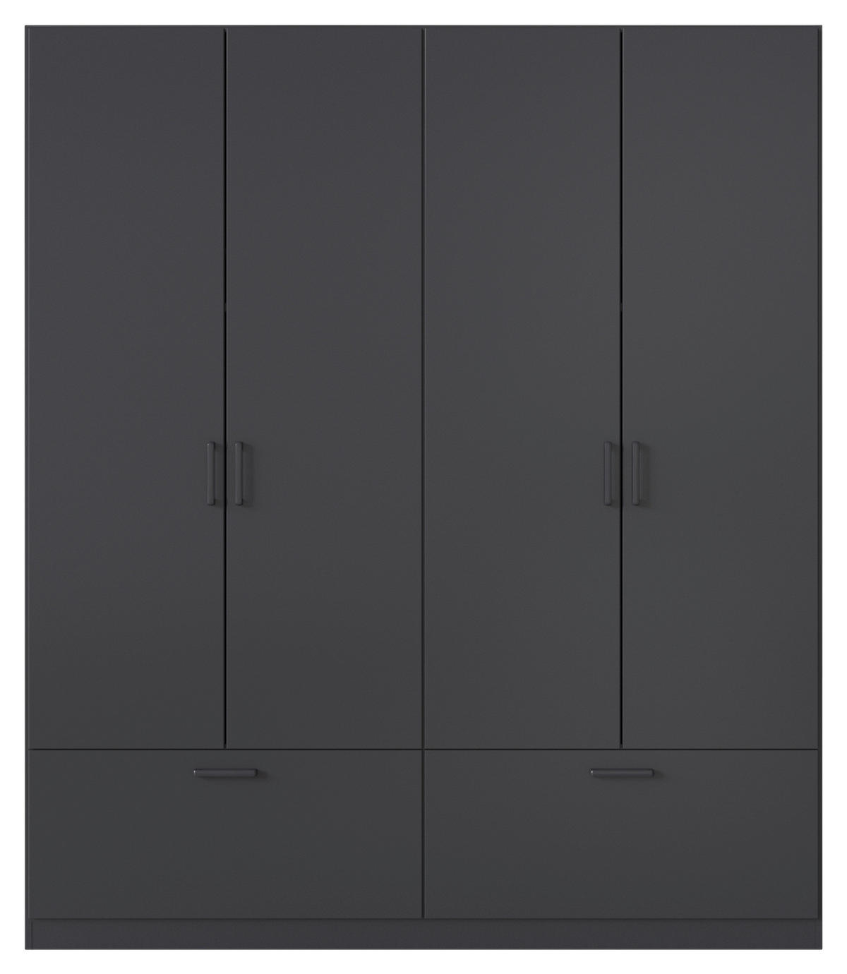 KLEIDERSCHRANK 181/210/54 cm 4-türig Grau  - Grau, Basics, Holzwerkstoff/Metall (181/210/54cm) - Rauch Möbel