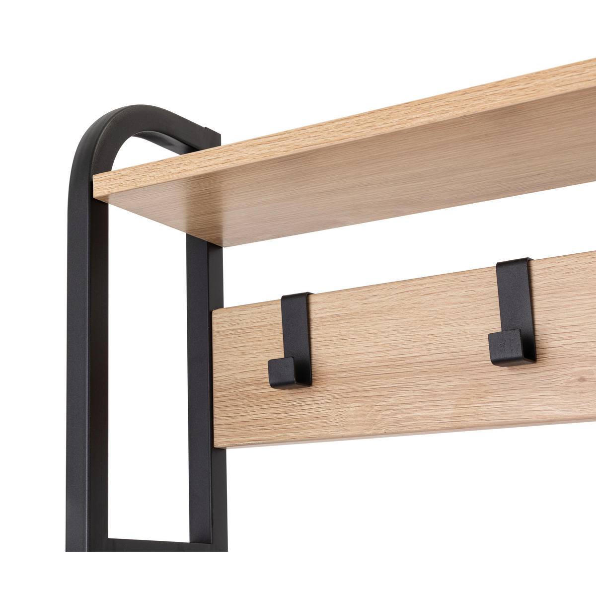 GARDEROBE  in 85/180/30 cm  - Eichefarben/Schwarz, Design, Holzwerkstoff/Metall (85/180/30cm) - MID.YOU