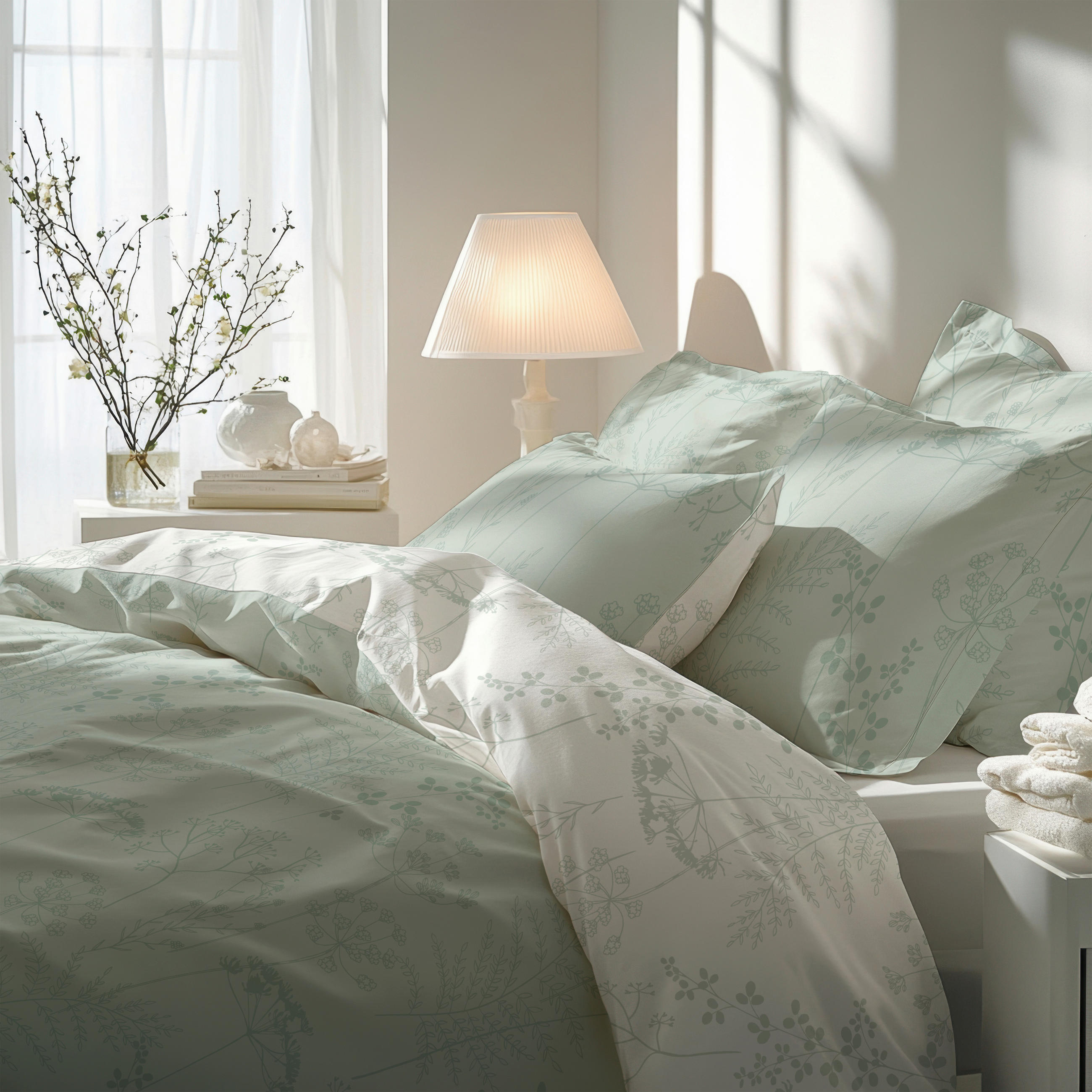 BETTWÄSCHE Flanell 200/200 cm  - Salbeigrün, Design, Textil (200/200cm) - Florella