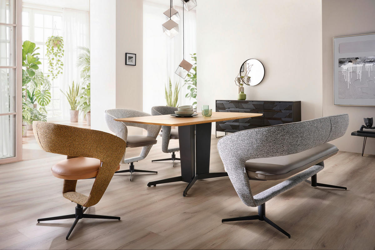 ESSTISCH Wildeiche rechteckig Wildeiche  - Wildeiche/Schwarz, KONVENTIONELL, Holz/Metall (170/90/77cm) - Linea Natura