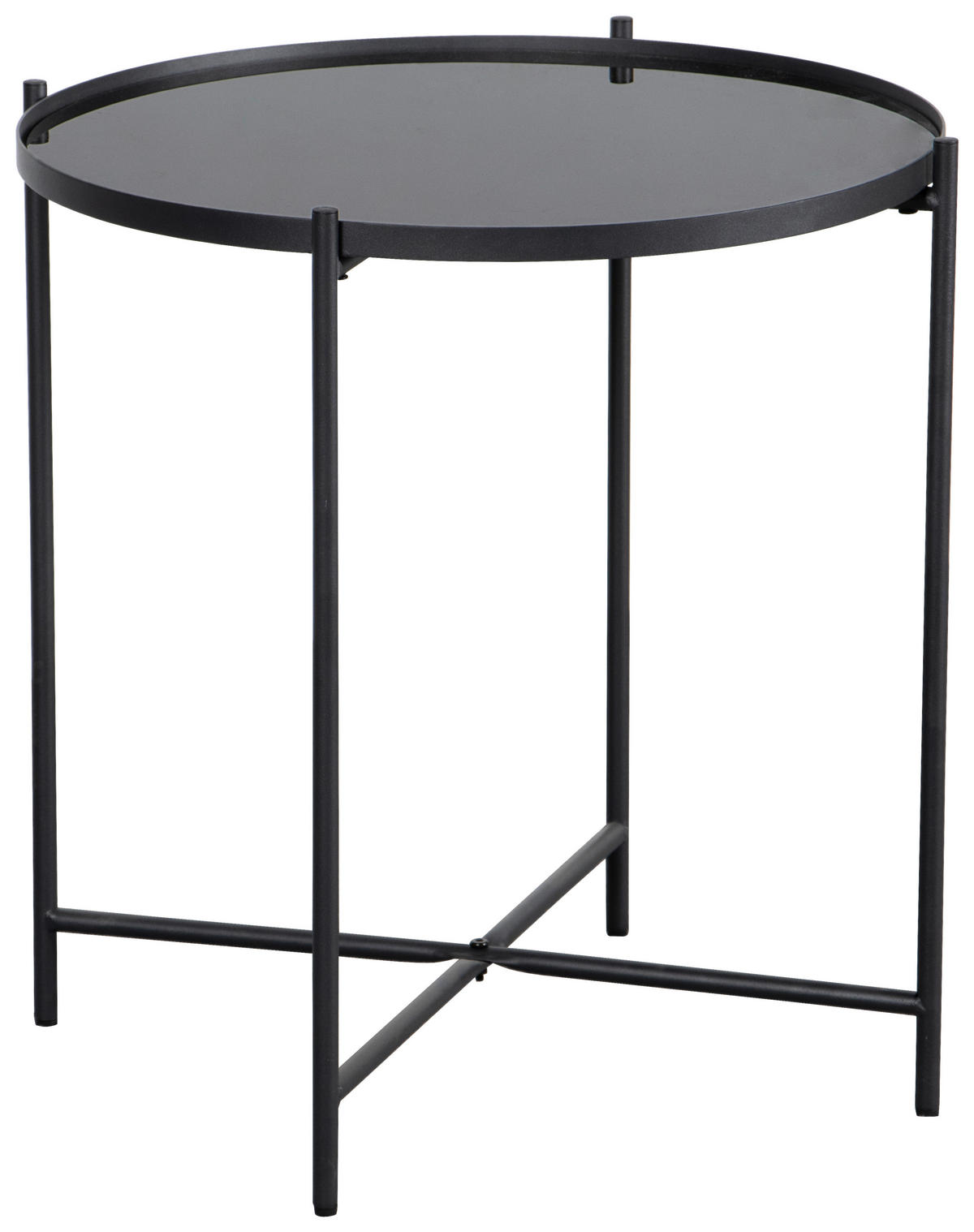 SIDOBORD i metall, glas 51/51/53 cm  - svart, Basics, metall/glas (51/51/53cm) - Boxxx