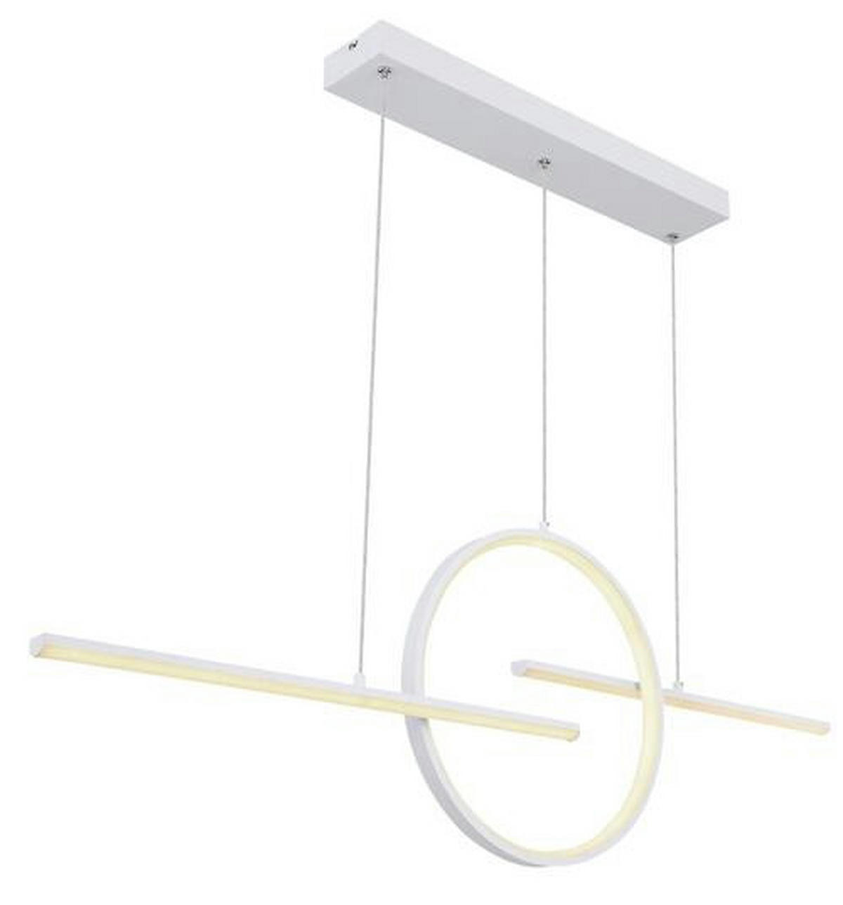 LED-HÄNGLAMPA 124/10,5/150 cm  - vit, Design, metall/plast (124/10,5/150cm) - Globo