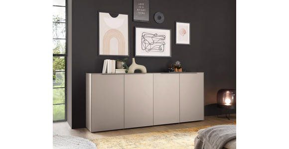 SIDEBOARD  200/87/38 cm  - Kaschmir/Schwarz, Design, Holzwerkstoff/Kunststoff (200/87/38cm) - Voleo
