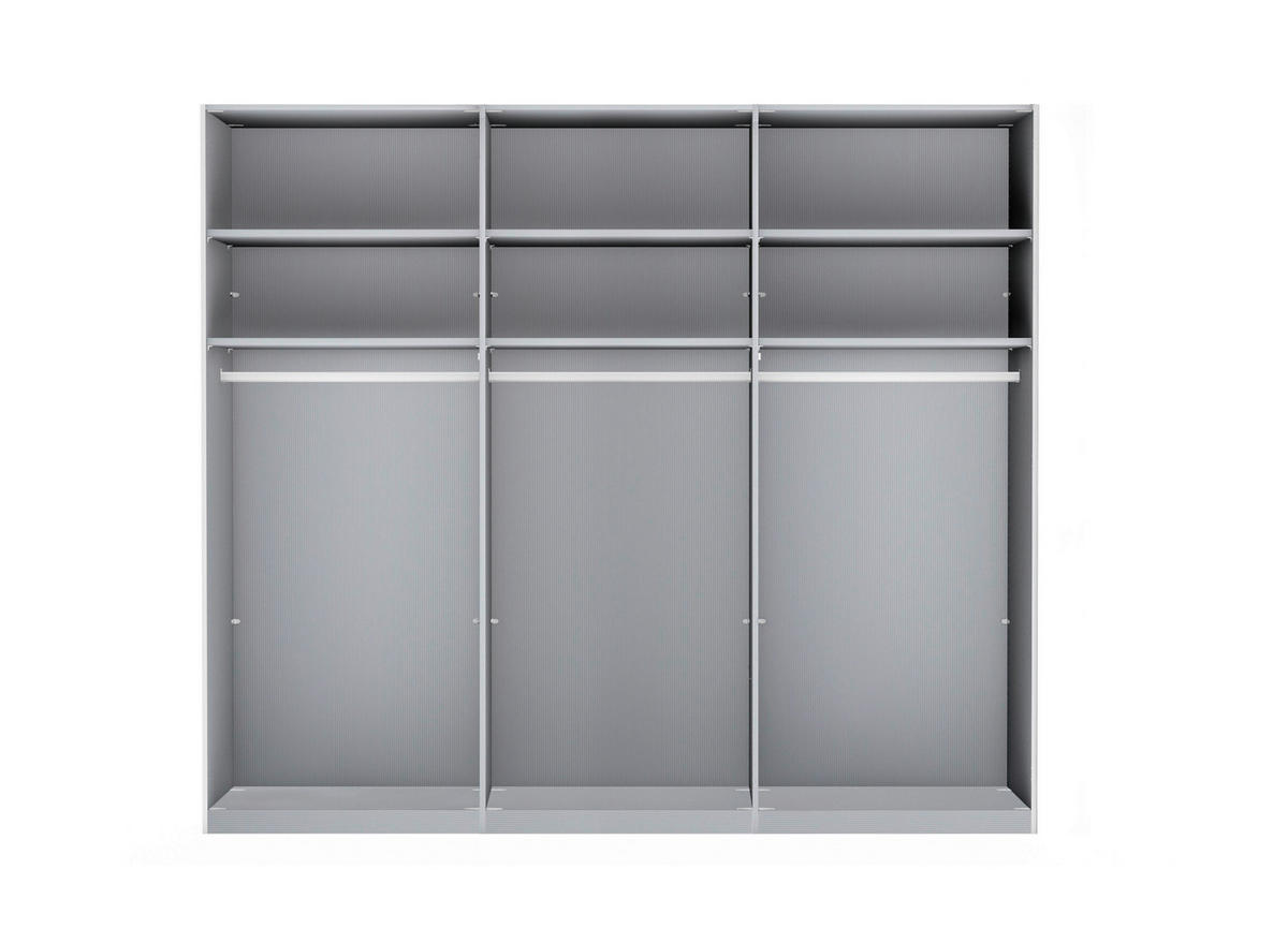 SCHWEBETÜRENSCHRANK in Champagner, Eiche Bianco  - Eiche Bianco/Champagner, Design, Holz/Holzwerkstoff (250/236/67cm) - Novel